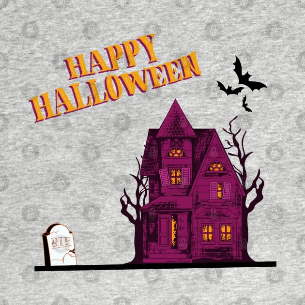 Happy Halloween Haunted House by Budwood Designs